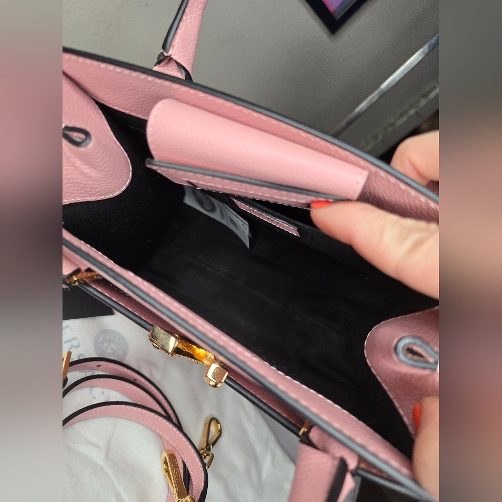 Like New Versace Virtus Pink Leather 2 Way Bag! - Picture 12 of 15